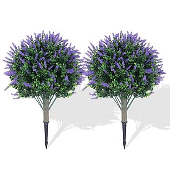 ANIXOL Set of 2 Artificial Boxwood Topiary Trees