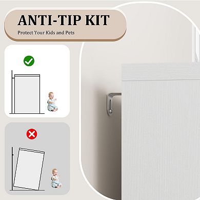 Fluted Coffee Bar Cabinet 2 Drawers, Adjustable Shelves, Modern