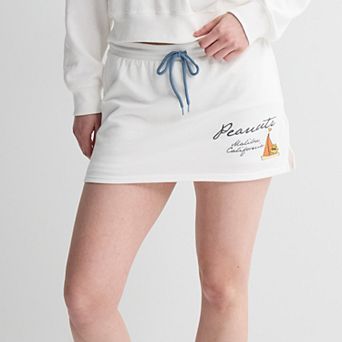 Juniors' Peanuts Coastal Terry Drawstring Skort