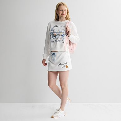 Juniors' Peanuts Coastal Terry Drawstring Skort
