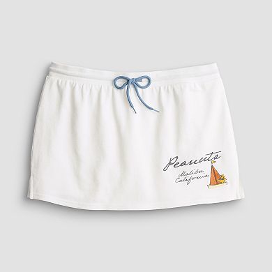 Juniors' Peanuts Coastal Terry Drawstring Skort