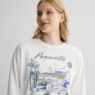 Juniors' Peanuts Malibu Graphic Pullover