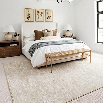 Area Rugs Modern Solid Washable Rug for Bedroom Non Slip Non Shedding Neutral Carpet