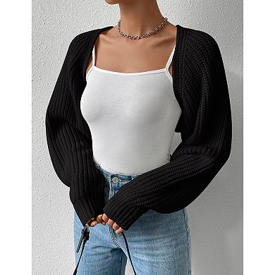 Women's Bolero Shrug Sweater Croped Cardigan Sweater Open Front Knit