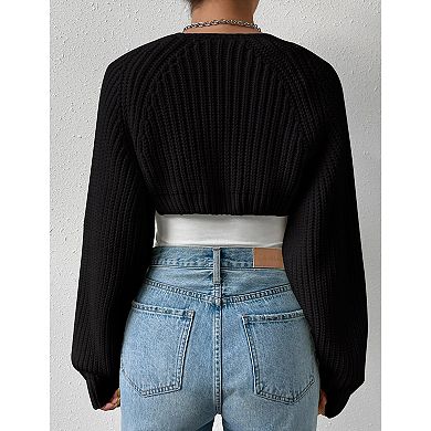 Women's Bolero Shrug Sweater Croped Cardigan Sweater Open Front Knit