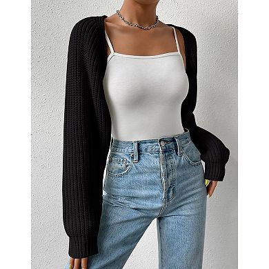 Women's Bolero Shrug Sweater Croped Cardigan Sweater Open Front Knit