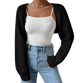 Women's Bolero Shrug Sweater Croped Cardigan Sweater Open Front Knit