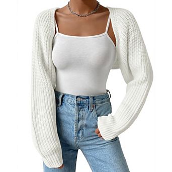 Women's Bolero Shrug Sweater Croped Cardigan Sweater Open Front Knit