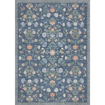 Washable Soft Floral Carpet Area Rugs for Dining Room Home Office Decor,Non Slip & Fade Resistant