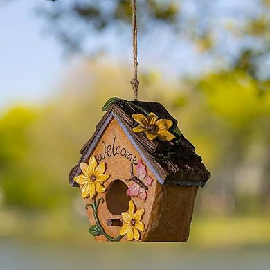 Flower Garden Welcome Hanging Bird House