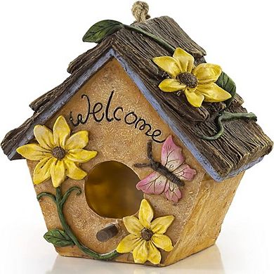 Flower Garden Welcome Hanging Bird House