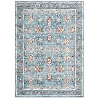 Area Rug for Living Room, Washable Vintage Printed Soft Rugs, Non Slip Low Pile Carpet