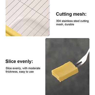 Dual Layer Butter & Cheese Slicer Box with Storage, Press Cutting Container for Fridge or Countertop