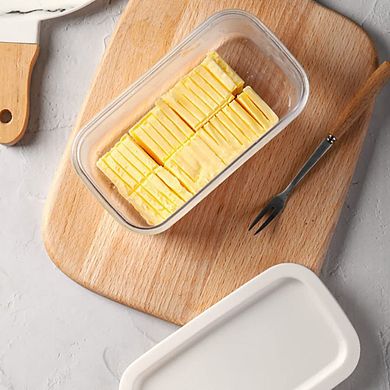 Dual Layer Butter & Cheese Slicer Box with Storage, Press Cutting Container for Fridge or Countertop