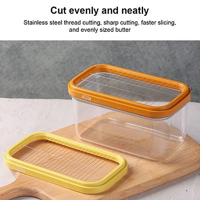 Dual Layer Butter & Cheese Slicer Box with Storage, Press Cutting Container for Fridge or Countertop