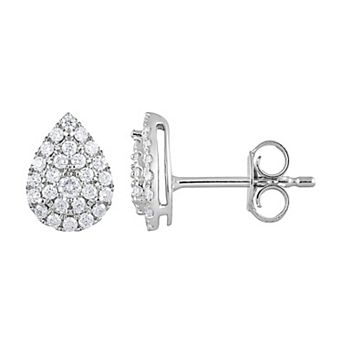 Diamond Brilliance Sterling Silver 1/3 Carat T.W. Lab-Grown Diamond Teardrop Stud Earrings