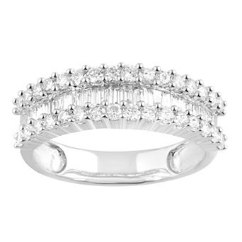 Diamond Brilliance Sterling Silver 1 Carat T.W. Lab-Grown Diamond Baguette Ring