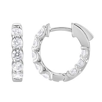 Diamond Brilliance Sterling Silver 1/2 Carat T.W. Lab-Grown Diamond Hoop Earrings