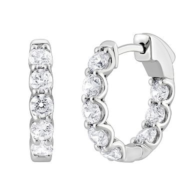Diamond Brilliance Sterling Silver 1/2 Carat T.W. Lab-Grown Diamond Hoop Earrings