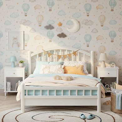 Homy Casa 26.8'' Wooden Nightstand with 1 Drawer & Open Shelf