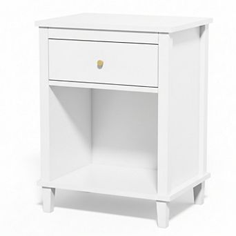 Homy Casa 26.8'' Wooden Nightstand with 1 Drawer & Open Shelf