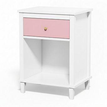 Homy Casa 26.8'' Wooden Nightstand with 1 Drawer & Open Shelf