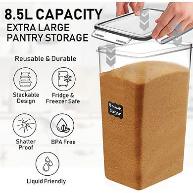 8.5L Extra Large Airtight Food Storage Containers, 2 Pack, BPA-Free