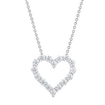 Diamond Brilliance Sterling Silver Lab-Grown Diamond 2 Carat T.W. Heart Pendant Necklace