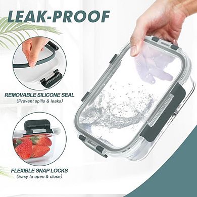 5-Pack 30oz Glass Meal Prep Containers with Lids, Multi-Safe