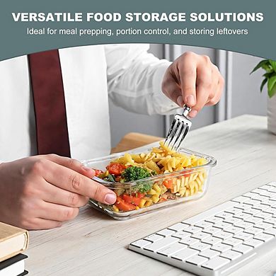 5-Pack 30oz Glass Meal Prep Containers with Lids, Multi-Safe