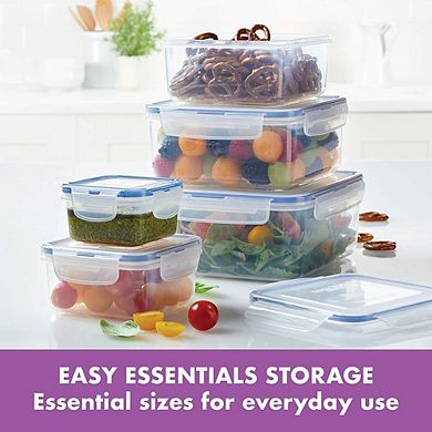 10-Piece Square Airtight Food Storage Container Set with Lids, BPA-Free, Clear