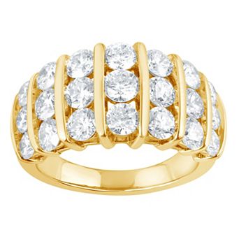 Diamond Brilliance 14k Gold Over Silver 3 Carat T.W. Lab-Grown Diamond Multi-Row Wide Band Ring