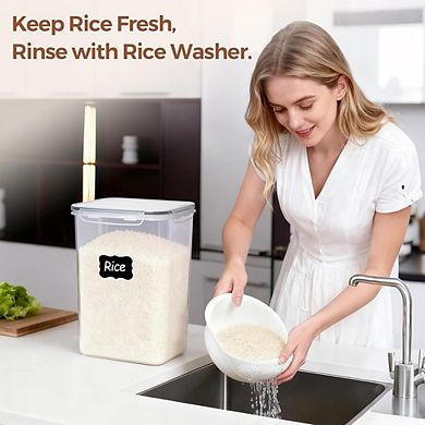 2-Pack 9.5L Airtight Rice and Food Storage Containers with Lids