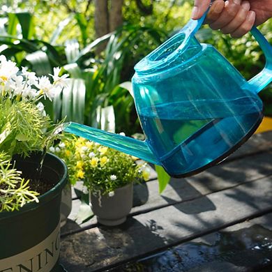 Clear Blue Plastic Garden Watering Can