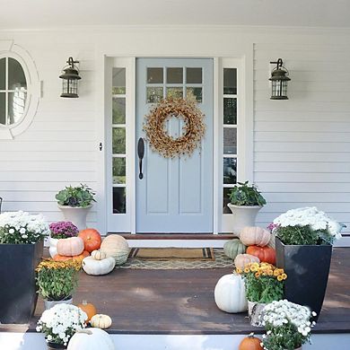 20" Fall Forsythia Wreath for Door & Wall - Thanksgiving Home Decor (Brown)