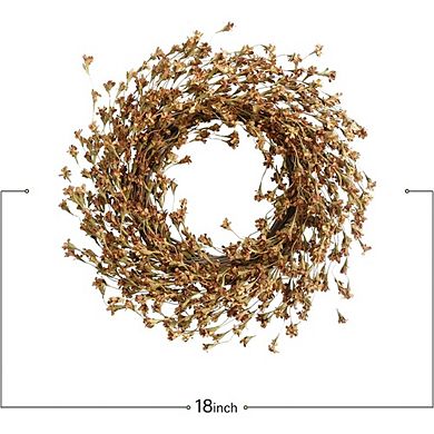 20" Fall Forsythia Wreath for Door & Wall - Thanksgiving Home Decor (Brown)