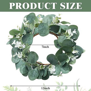 6 Pack 12 Inch Artificial Eucalyptus Wreaths for Front Door Spring Summer Decor