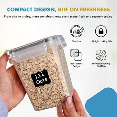 3-Piece Airtight Food Storage Container Set, 6L, 2.9L & 1.1L, BPA-Free