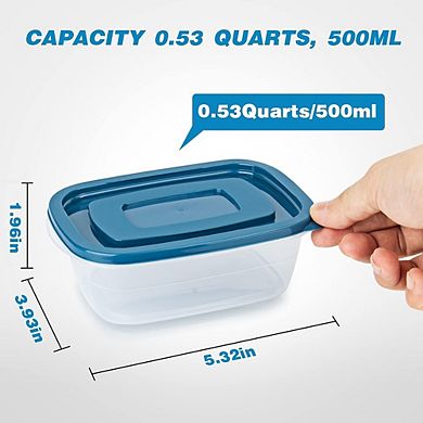 10-Piece BPA-Free Food Storage Containers, 0.53 Qt, Microwave & Freezer Safe