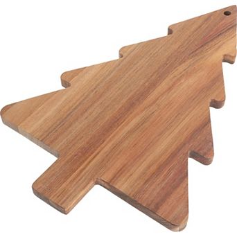 Christmas Tree Wooden Charcuterie & Cheese Board, 9.5x15 Inch Serving Tray