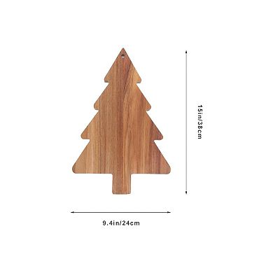 Christmas Tree Wooden Charcuterie & Cheese Board, 9.5x15 Inch Serving Tray