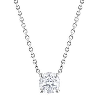 Diamond Brilliance Sterling Silver 1/2 Carat T.W. Lab-Grown Diamond Solitaire Pendant Necklace