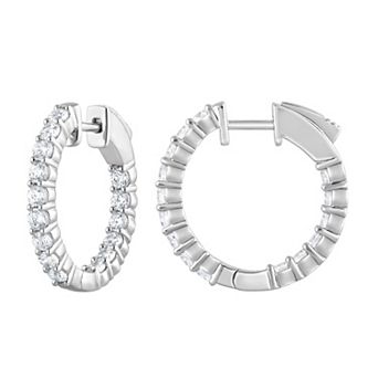 Diamond Brilliance Sterling Silver 1 Carat T.W. Lab-Grown Diamond Inside-Out Hoop Earrings