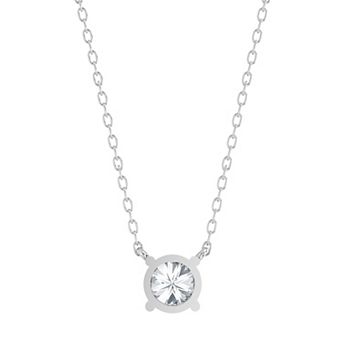 Diamond Brilliance Sterling Silver 1 Carat T.W. Lab-Grown Diamond Solitaire Pendant Necklace