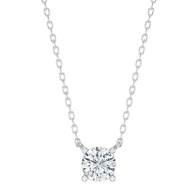 Diamond Brilliance Sterling Silver 1 Carat T.W. Lab-Grown Diamond Solitaire Pendant Necklace