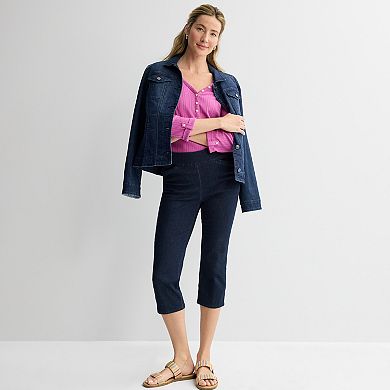 Women's Croft & Barrow® Pointelle Long Sleeve Henley