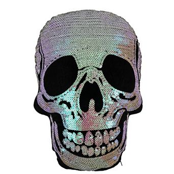 Celebrate Together™ Sequin Skull Shaped Throw Pillow