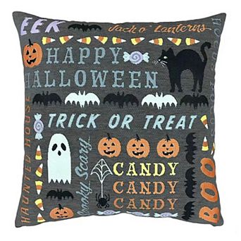 Celebrate Together™ Halloween Words Tapestry Decorative Pillow