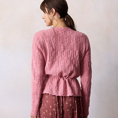 Women's LC Lauren Conrad Tie Front Pointelle Cardigan Sweater