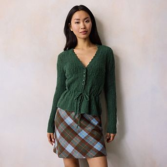 Women's LC Lauren Conrad Tie Front Pointelle Cardigan Sweater